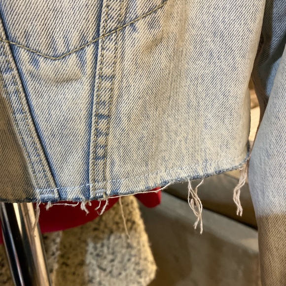 Garage Crop Denim Jacket with Shearling Lining - Size XS - Picture 6 of 6